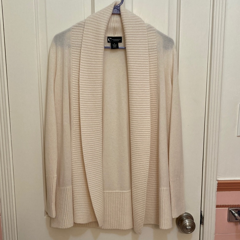 Bloomingdale’s cream cashmere sweater
